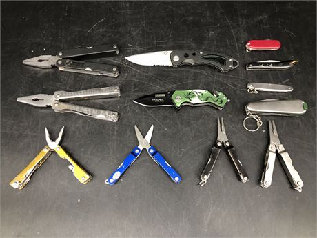LOT OF POCKET KNIVES AND MULTI-TOOLS