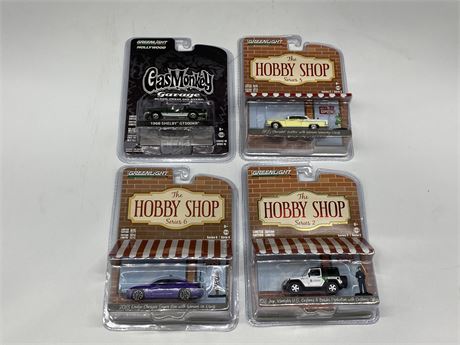 4 GREENLIGHT 1/64 SCALE DIE CAST CARS