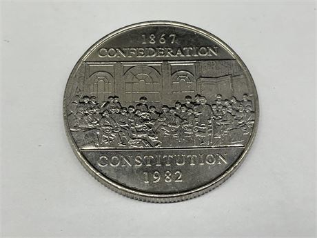 1867-1982 CANADA SILVER DOLLAR - CONFEDERATION CONSTITUTION