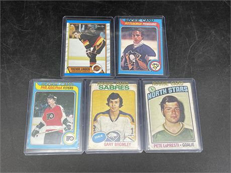 5 NHL ROOKIE CARDS