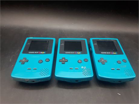 COLLECTION OF BROKEN GAMEBOY COLOR CONSOLES - NEED REPAIRS - AS IS