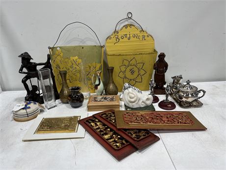 LOT OF HOME DECOR, COLLECTABLES, ETC