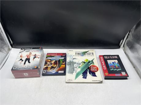 LOT OF MISC VIDEO GAMES / GUIDE BOOKS - PS2 KINETIC IS SEALED