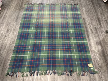 VINTAGE PURE WOOL BLANKET - MADE IN SCOTLAND - 74”x58”