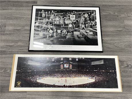 2 CANUCKS PRINTS - “OPENING DAY” & “BUILDING THE DREAM” (28”X20” LARGEST)