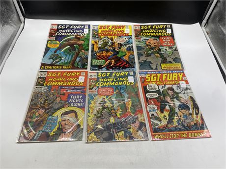 6 ASSORTED SGT. FURY AND HIS HOWLING COMMANDOS COMICS