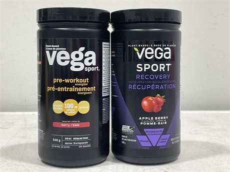 (2 NEW) VEGA SPORT WORKOUT DRINK MIXES (LATEST EPIRES MARCH 29TH, 2025)
