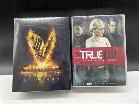 2 SEALED DVD COMPLETE SERIES BOX SETS - VIKINGS & TRUE BLOOD