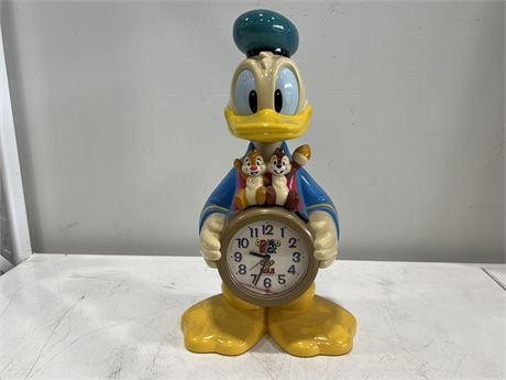 VINTAGE DONALD DUCK / CHIP N DALE CLOCK (17” tall)