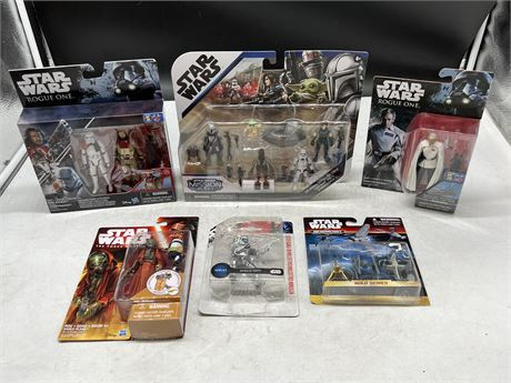 6 STAR WARS COLLECTABLES IN BOX