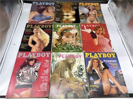 9 ASSORTED PLAYBOY MAGAZINES (DATES IN PHOTOS)