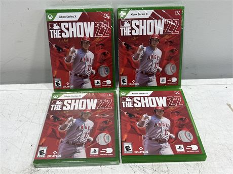 (4) MLB THE SHOW 22 - XBOX SERIES X - 3 ARE SEALED
