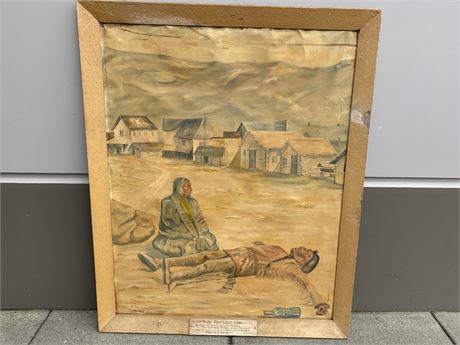 LARGE REMINGTON REPRODUCTION PAINTING 1956 (5.5ftX4.5ft)
