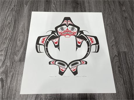 FIRST NATIONS “DOGFISH” PRINT BY CLARENCE WELLS 17” x 18”