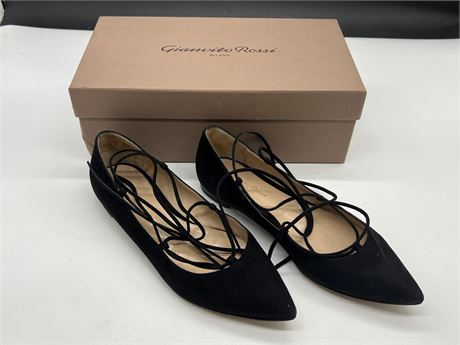 GIANVITO ROSSI WOMENS FEMI’ FLAT SHOES SIZE 37.5 W/PRICE TAG OF $795