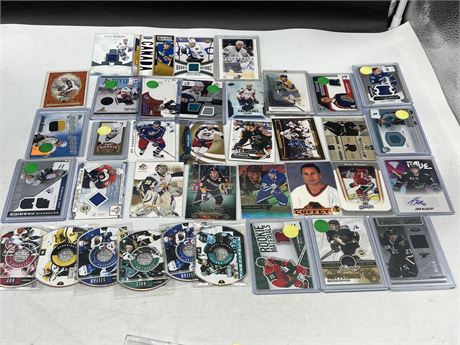 37 INSERT / JERSEY NHL CARDS