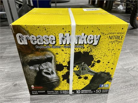 LOT OF XL GREASE MONKEY GLOVES - 10 BOXES - 50 GLOVES PER BOX