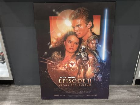STAR WARS EPISODE 2 ATTACK OF THE CLONES POSTER ON WOOD (25”x36”)