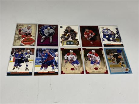 10 LIMITED EDITION NUMBERED NHL CARDS