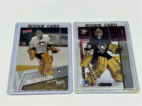 (2) 2003/04 ITG & VICTORY MARC ANDRE FLEURY ROOKIE CARDS