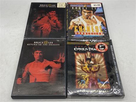 4 BRUCE LEE DVD’S - 3 OF THEM SEALED