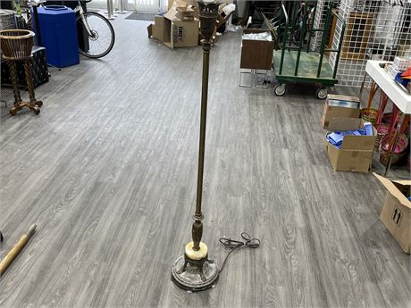 ANTIQUE FOOTED FLOOR LAMP 62”