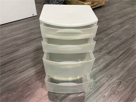 PLASTIC STORAGE CONTAINER WITH DRAWERS