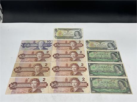 LOT OF VINTAGE CANADIAN PAPER CURRENCY