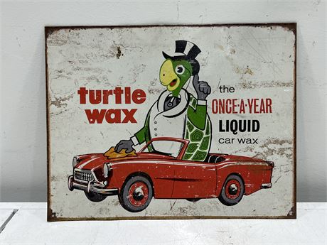 TURTLE WAX METAL SIGN DATED 2007 (16”x12”)