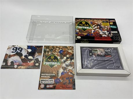 NCAA FOOTBALL - SNES COMPLETE W/BOX & MANUAL - EXCELLENT CONDITION