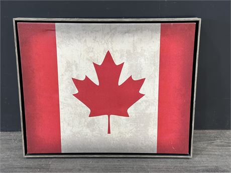 CANADA FLAG CANVAS W/FRAME (21”X18”)