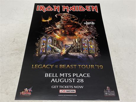 AUTHENTIC IRON MAIDEN CONCERT POSTER - 17” X 11”