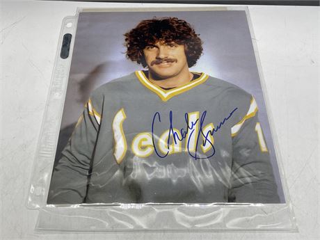 SIGNED NHL PHOTO WITH COA CHARLIE SIMMER 9”x10”