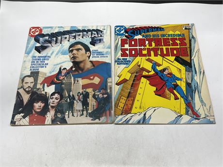 2 VINTAGE SUPERMAN LARGE COMICS