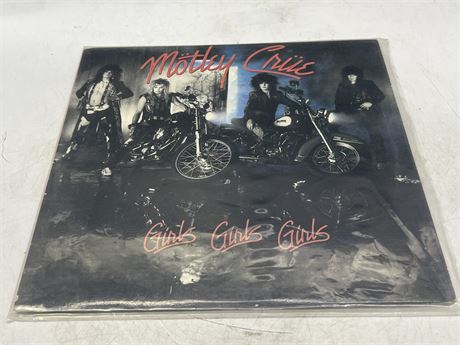 MOTLEY CRÜE - GIRLS GIRLS GIRLS W/OG INNER SLEEVE - VG+ (Light scratches)