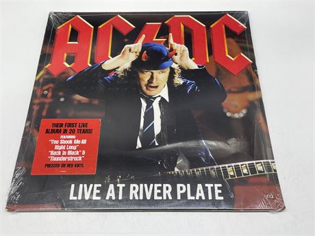 SEALED AC/DC - LIVE AT RIVER PLATE 3 LP’S ON RED VINYL