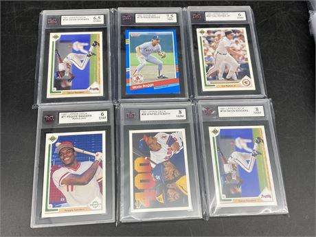 (6) KSA GRADED 1991 MLB CARDS