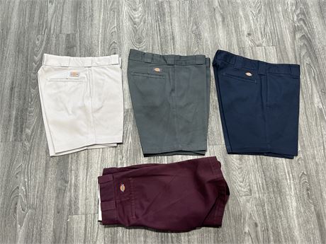 4 PAIRS OF NEW DICKIES SHORTS - SIZES ARE ALL LOW 30’s