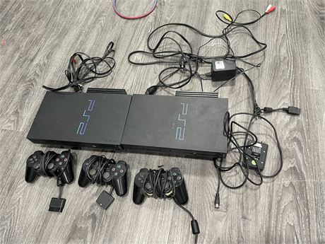 2 PS2’S WITH CONTROLLERS (UNTESTED)