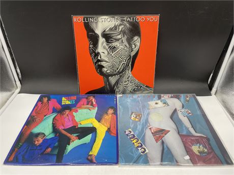 3 ROLLING STONES RECORDS - (VG+)