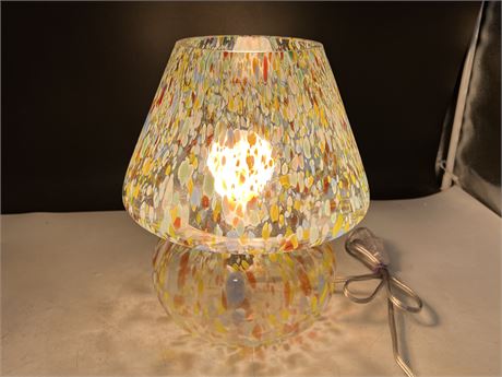 MURANO STYLE GLASS LAMP - WORK (12” tall)