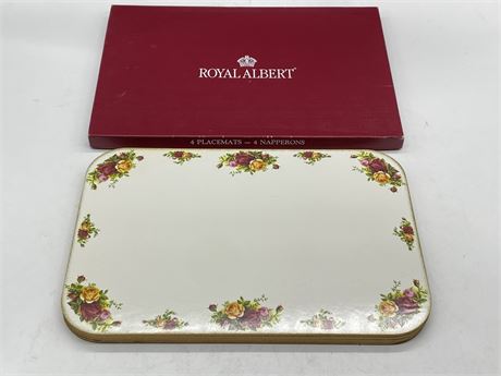 4 VINTAGE ROYAL ALBERT PLACEMATS IN BOX - AS NEW
