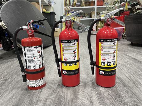 (3) 5LBS ABC FIRE EXTINGUISHER (FULLY CHARGED)