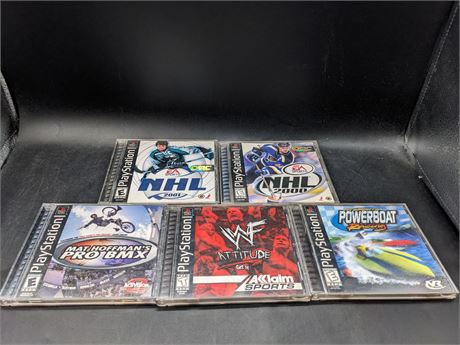 5 PLAYSTATION ONE GAMES - VERY GOOD CONDITION