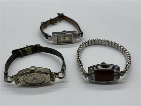 3 ANTIQUE WOMENS WATCHES
