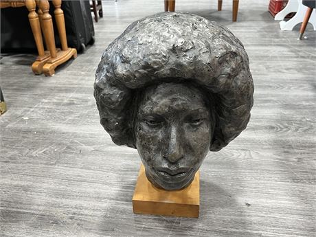 VINTAGE HEAVY PLASTER COMPOSITE BUST (18” tall)