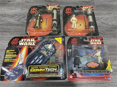 4 UNOPENED STAR WARS HASBRO COLLECTABLES (Episode 1)