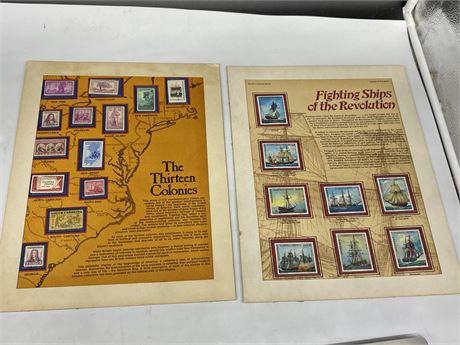 US FIGHTING SHIPS OF THE REVOLUTION & THE THIRTEEN COLONIES STAMPS