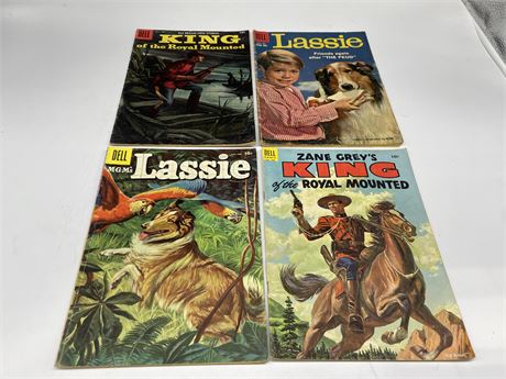 (4) 1950’s 10 CENT COMICS - LASSIE / RCMP