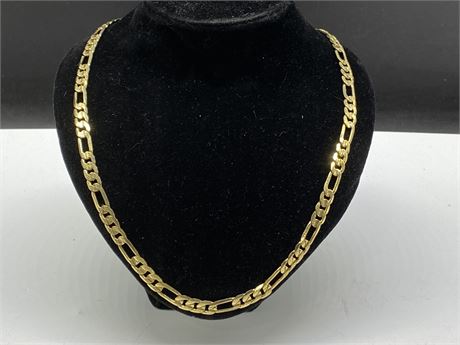 GOLD PLATED ESTATE NECKLACE W/18K MARK (22”)